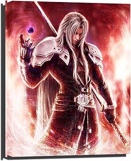 Gaming Posters - Sephiroth Final Fantasy VII FF7 Poster Print Poster Posters and Prints Canvas Wall Art Gaming Room Decor Cuadros (Unframed/Framed) (8x10inch,1-Unframed)