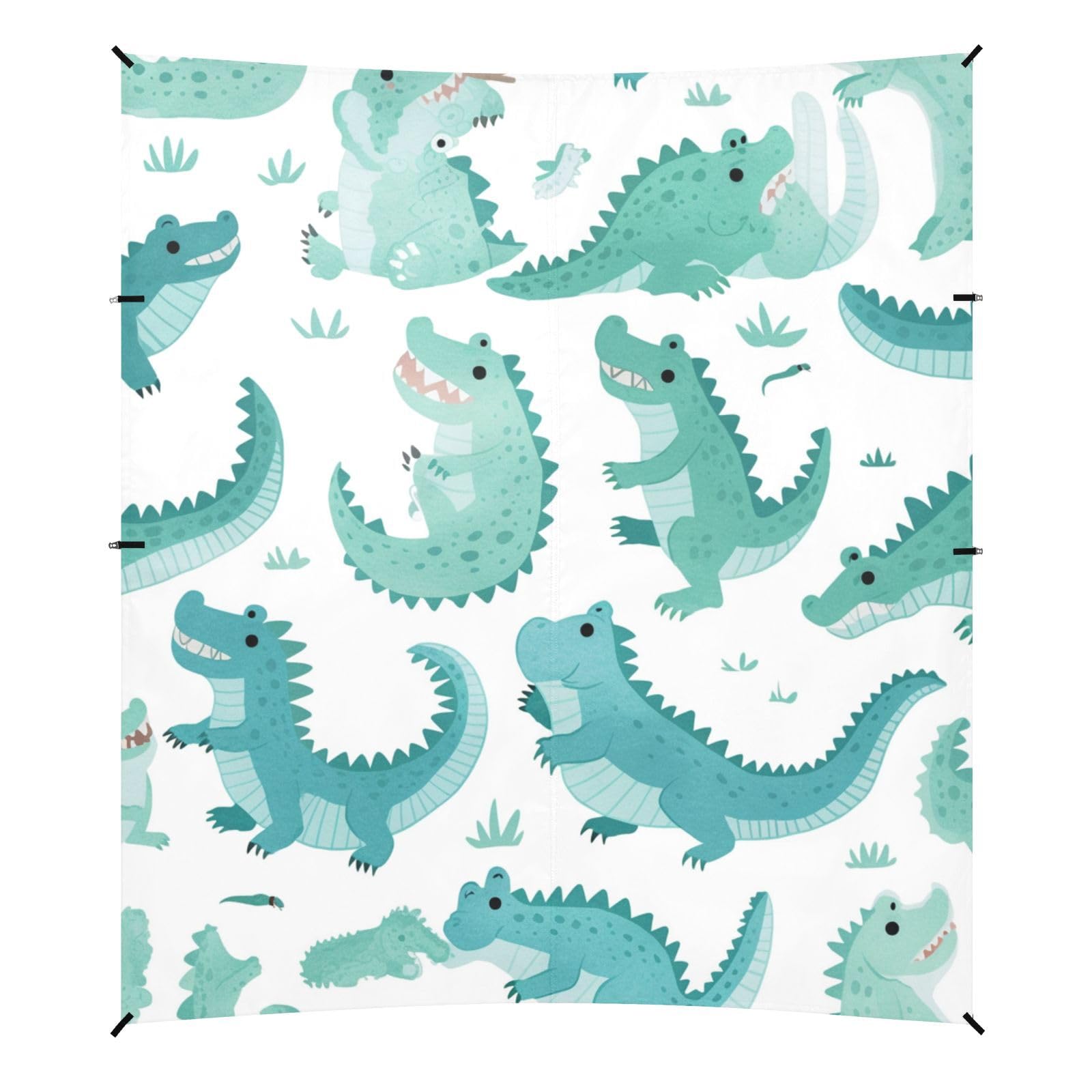 Cute Cartoon Crocodile Alligator Beach Tent & Canopy UPF50+ Water-Resistant Portable Sunshade with Sand Shovel for Backyard and Camping