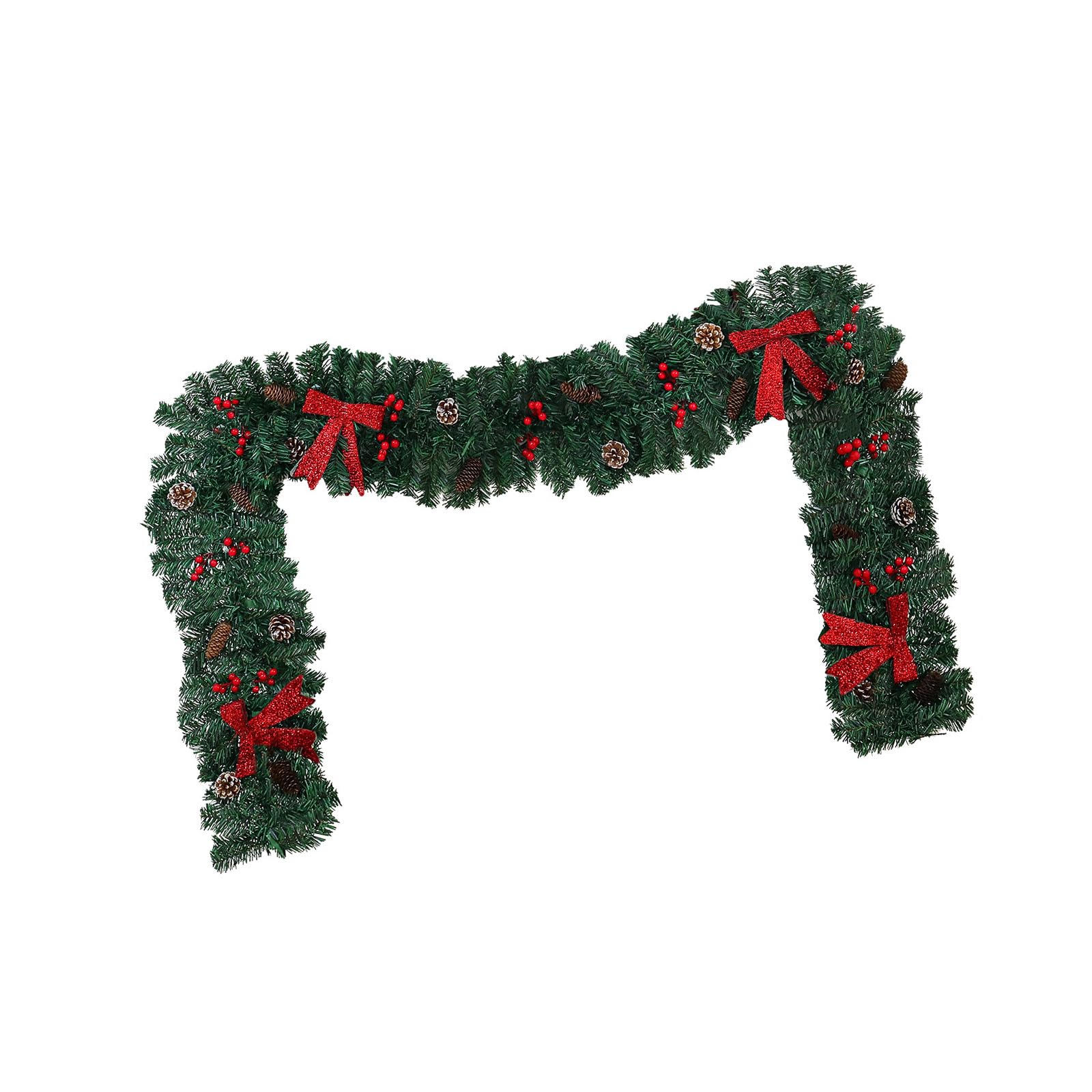 Msioytog Pine Cone Ribbon Accent Foliage 2.74m Flexible PVC Celebratory Festive Drape for Gift Wrapping Seasonal Home Decorations Enduring Christmas Ornament