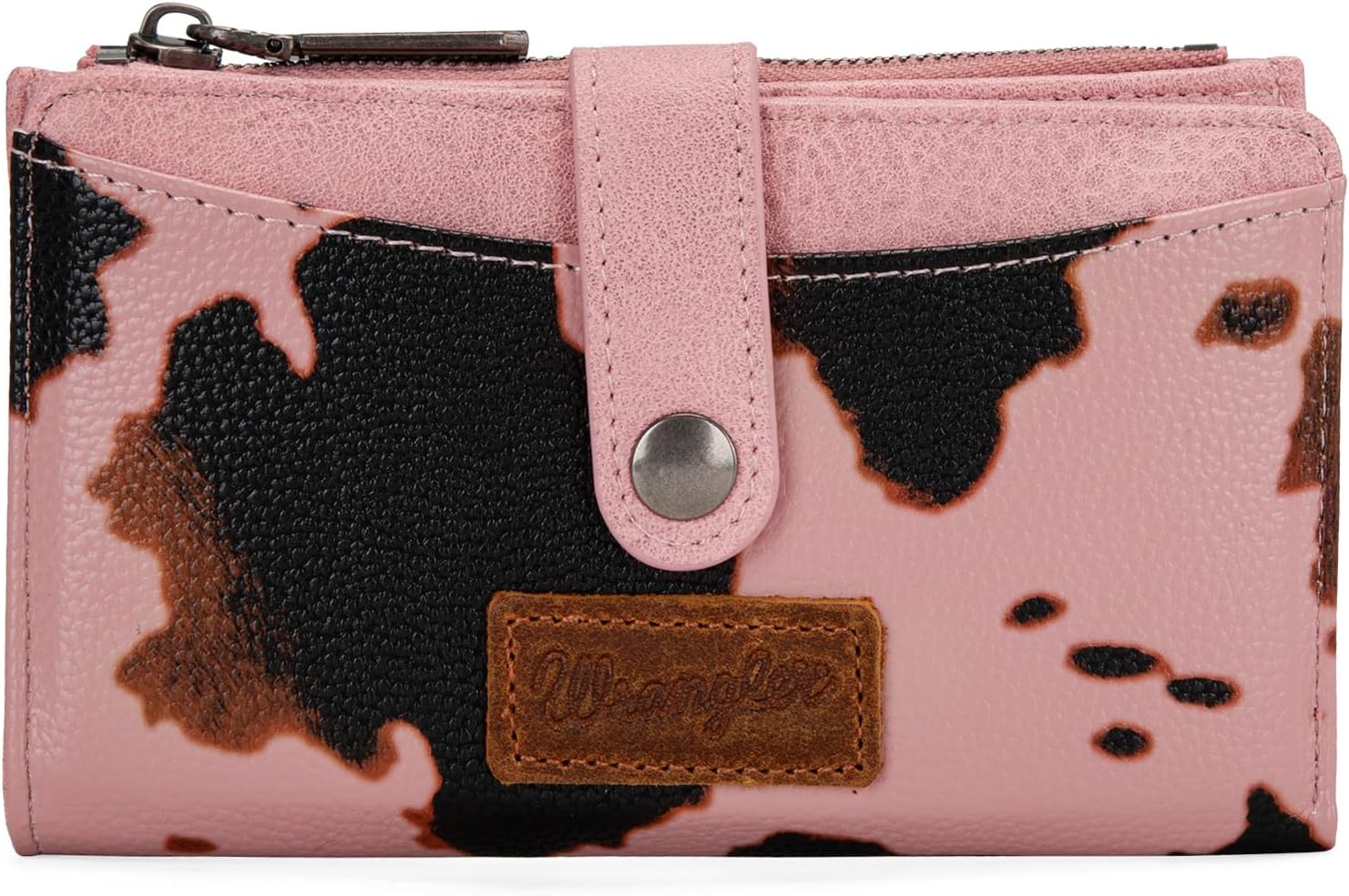 Wrangler Wallet for Women Bifold Card Holder with Zipper and ID Window