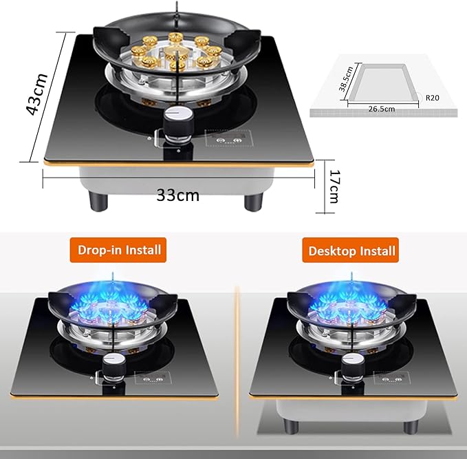 Estufa de mesa a gas 1 quemador empotrable miniatura 2