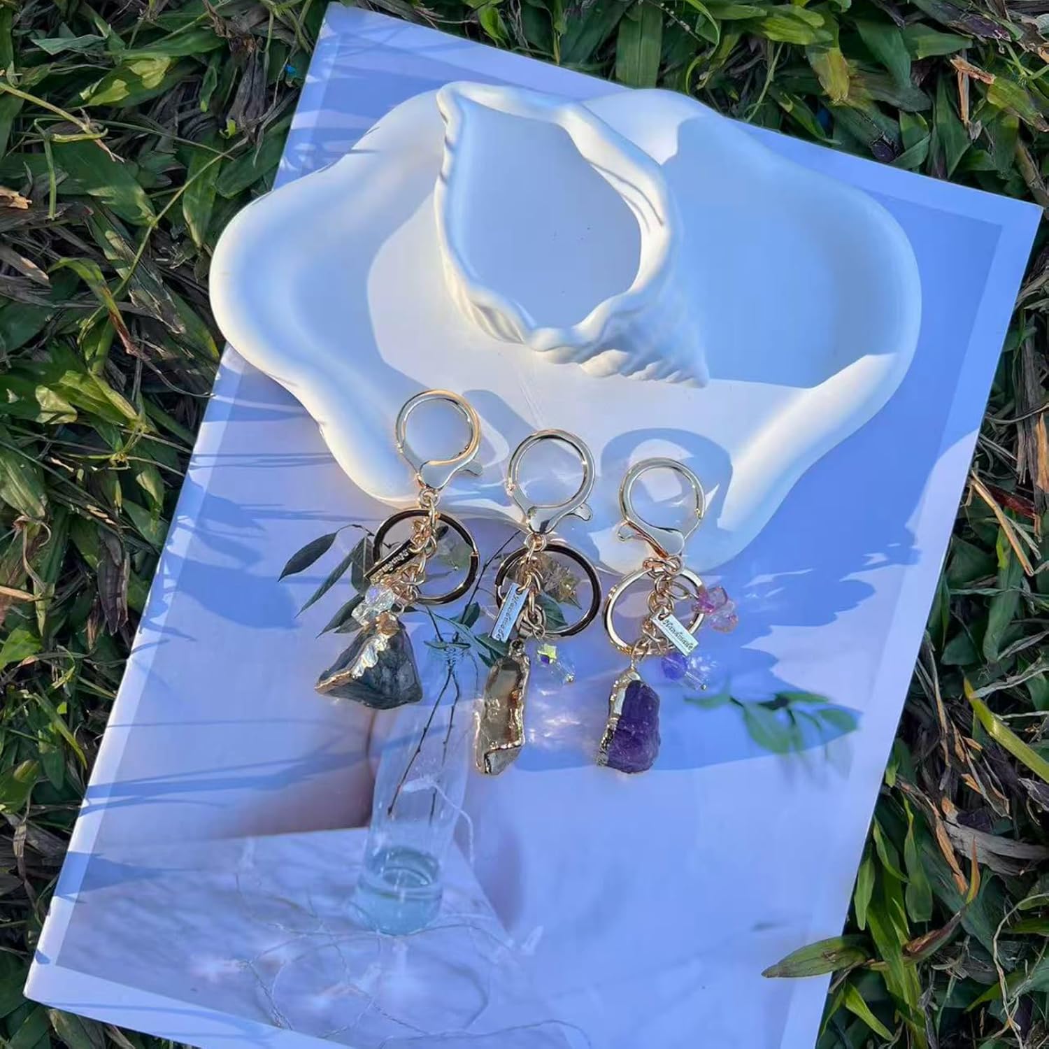 Raw Amethyst Keychain with Rose Quartz Healing Crystal Handmade Boho Charm for Bags,Gift for Friends & Her - Image 6