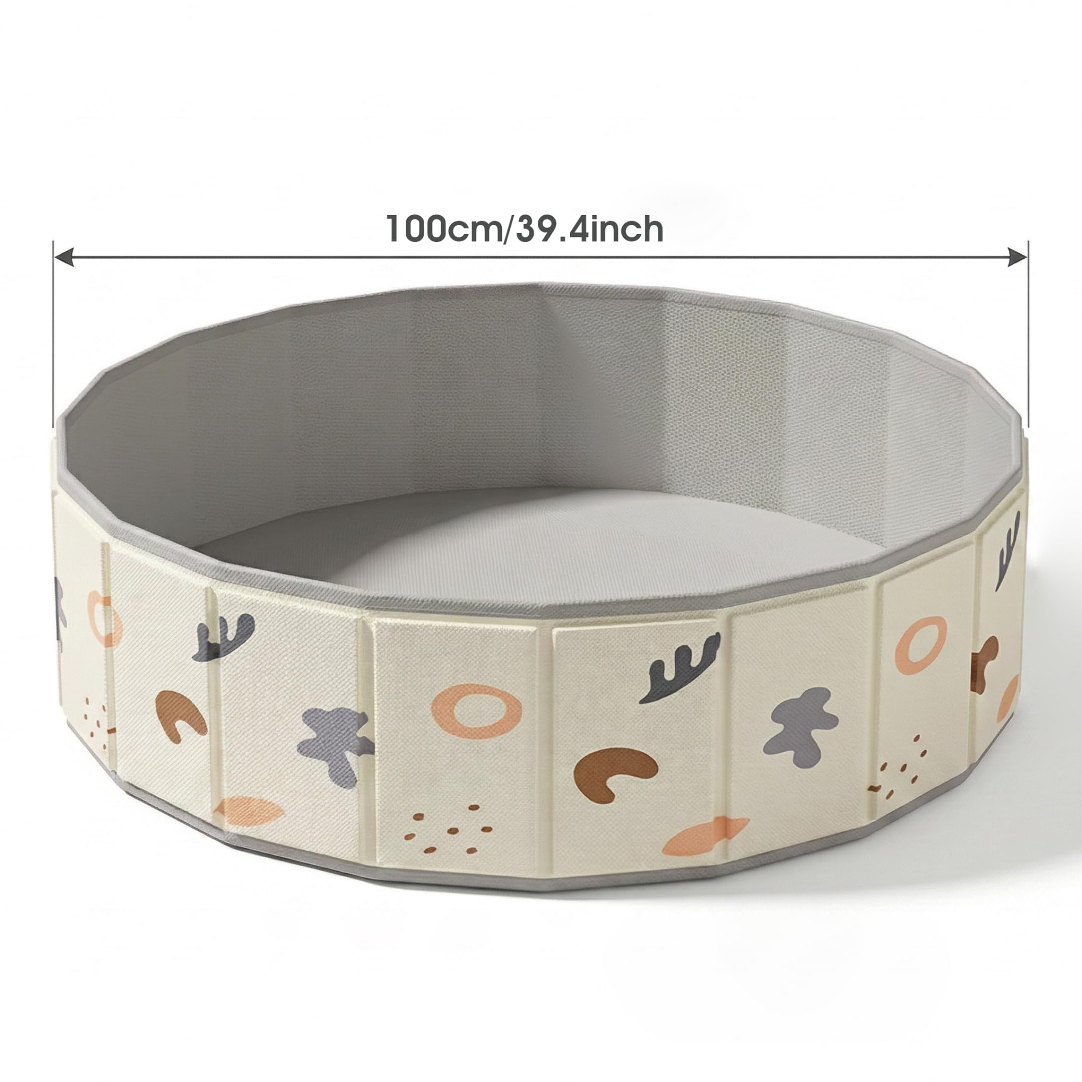Pataugeoire, Petite Piscine Pliable pour Enfants pour Chiens, piscines de Jeu intérieures et extérieures de Grand Espace avec Sac Rangement pour Enfants, 100 cm