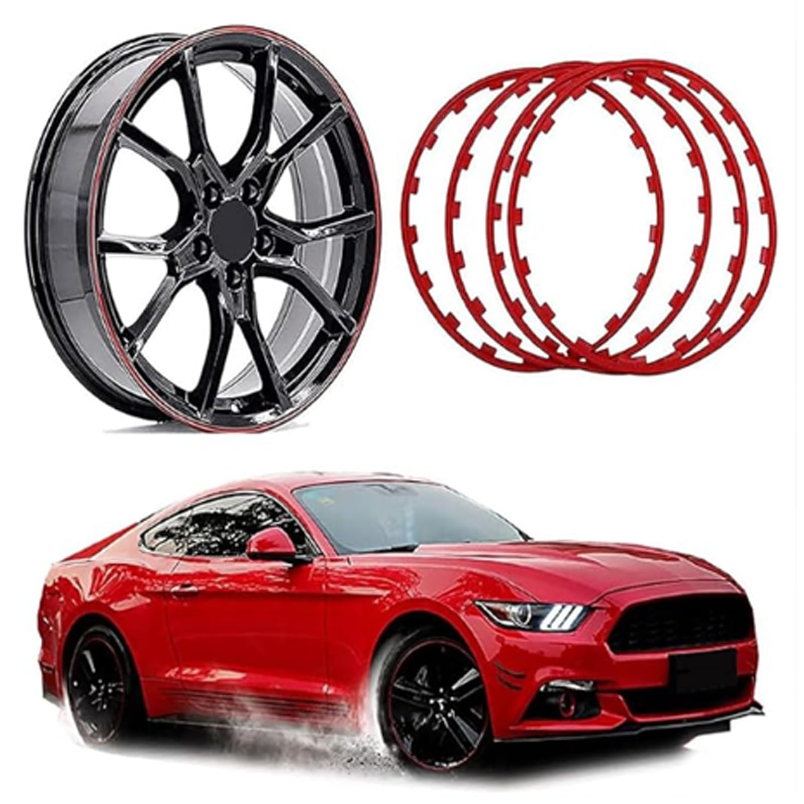 Protezione Universale Cerchi in Lega,Protezioni Cerchioni Ruote,Protezione del Cerchione Dell'Auto,Auto Anelli Decorativi Bordi Cerchi,Protezioni Cerchi Auto,Antiurto,per Auto