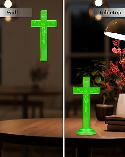 Miniatura 10 de JUXINGDAZYF Crucifijo de pie, cruz de plástico para colgar en la pared, cruz católica de Jesucristo, Crucifijo de pared para decoración del hogar,