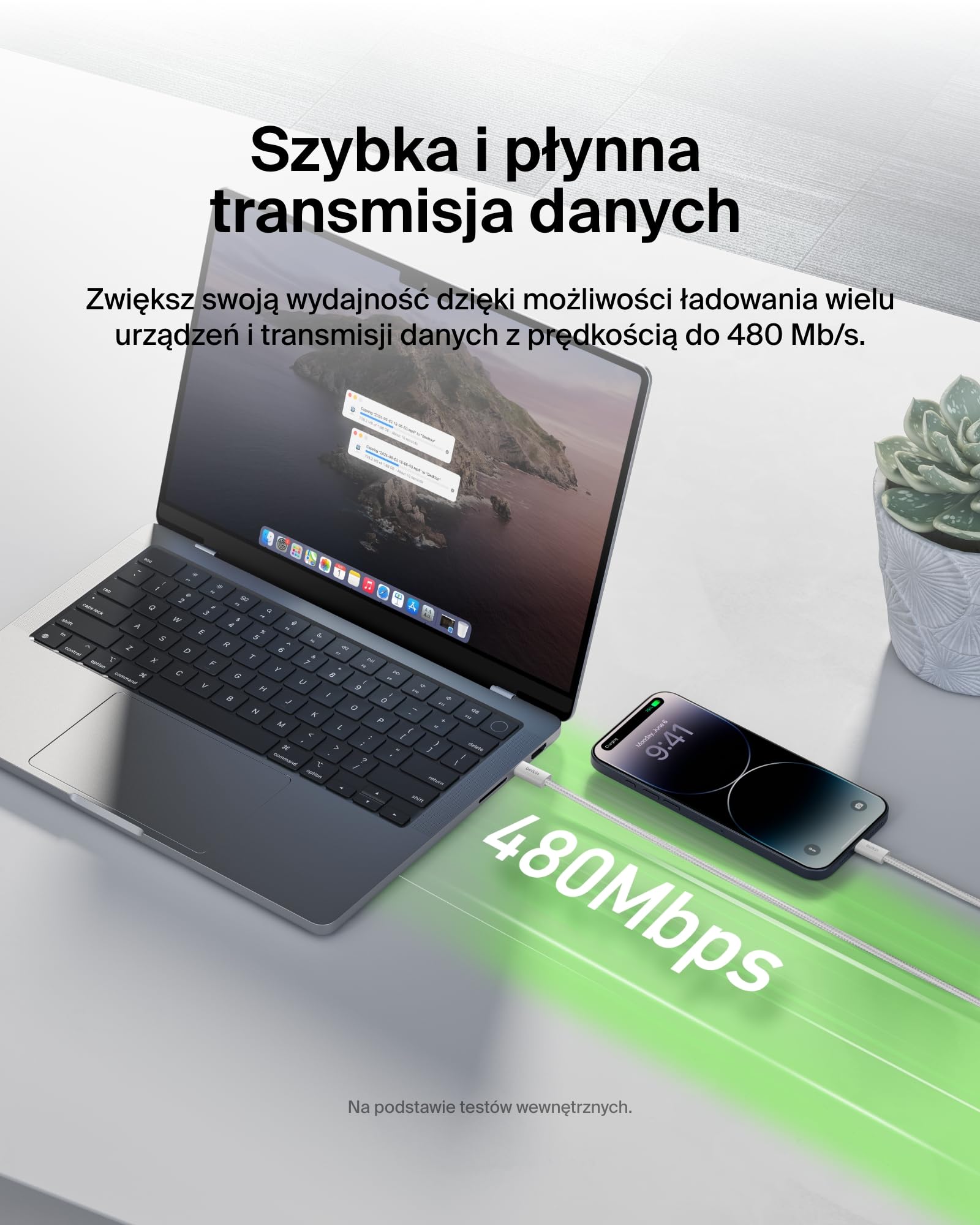 Belkin 2 szt. Kabel w Oplocie USB-C ze złączem Lightning o długości 1,5M, – miękki kabel Lightning do szybkiego ładowania urządzeń iPhone serii 14 i starszych, iPad 9. generacji i AirPods – biały