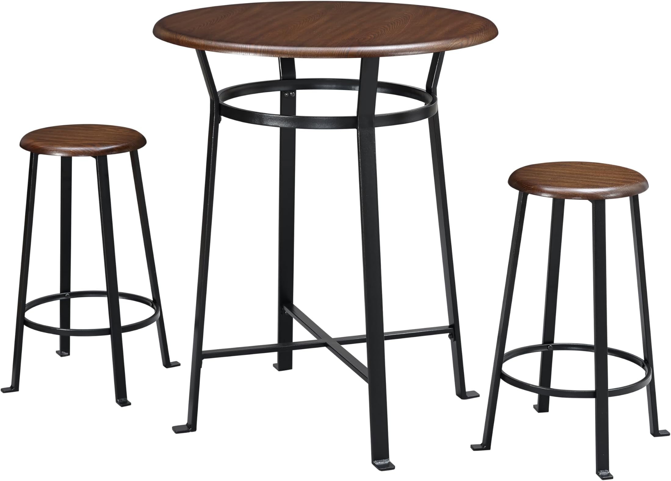 Dorel Living Montgomery 3-Piece Dining Set, Dark Mahogany -