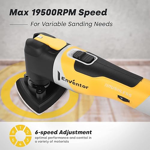 Miniatura 2 de ENVENTOR Multiherramienta oscilante inalámbrica de 20 V, sierra oscilante sin escobillas con 28 accesorios, herramienta oscilante de cargador rápido