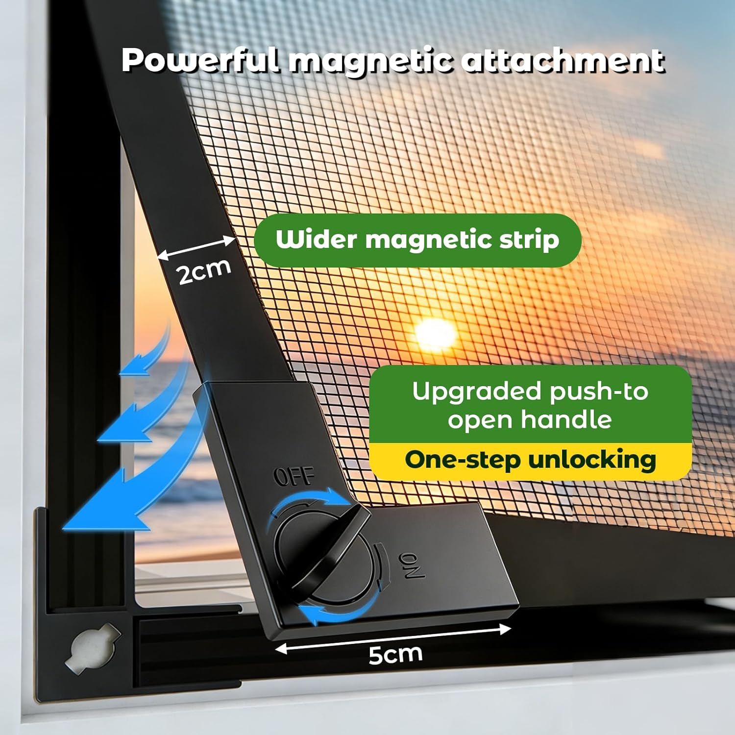 Magnetic Closure Fly Screen Window No Drilling Insect Screen in Diamond Thickness with Fasteners Self-Installing Magnetic Net Curtain Self-Adhesive (135 x 150 cm)