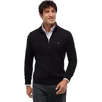 Tommy Hilfiger Uomo Pullover con Cerniera Essential Cotton Zip Thru Colletto alla Coreana