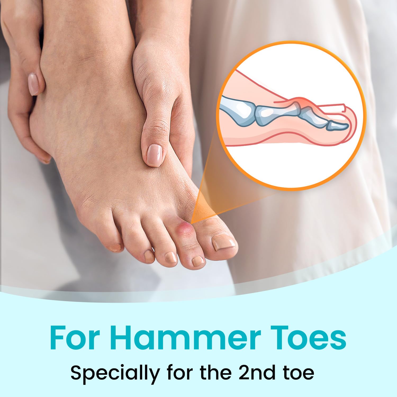 Hammer Toe Straightener Corrector Wrap for Women & Men, Hammer Toe Splint Support - 4 in package - Image 2