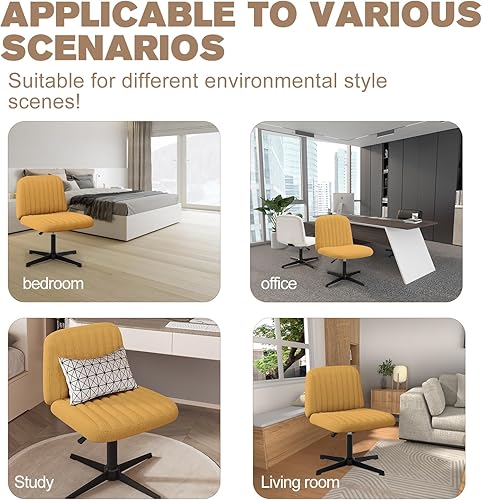 Miniatura 6 de Silla cruzada sin brazos, cómoda silla de oficina, silla de escritorio, silla de computadora, silla de tocador para dormitorio, sala de maquillaje,