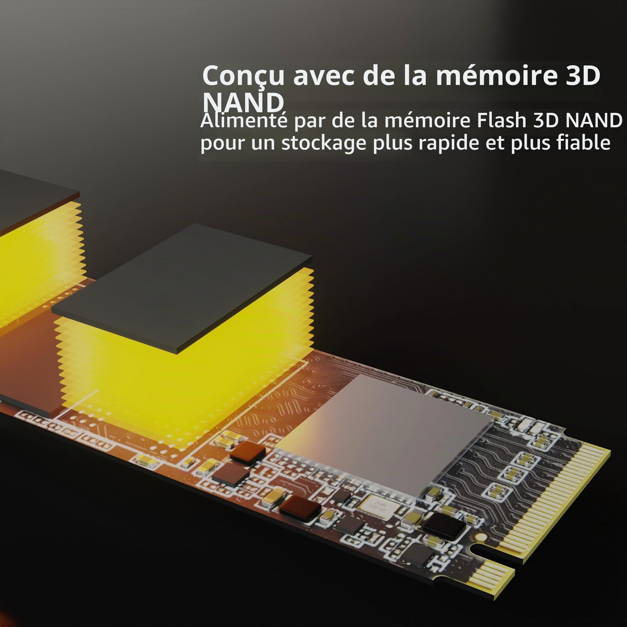 Timetec 512Go SSD NVMe PCIe Gen3x4 8 GB/s M.2 2280 3D NAND TLC 350 ToW Cache SLC Haute Performance Vitesse de Lecture/écriture jusqu'à 2000/1600 Mo/s Disque SSD Interne pour PC Portable et de Bureau