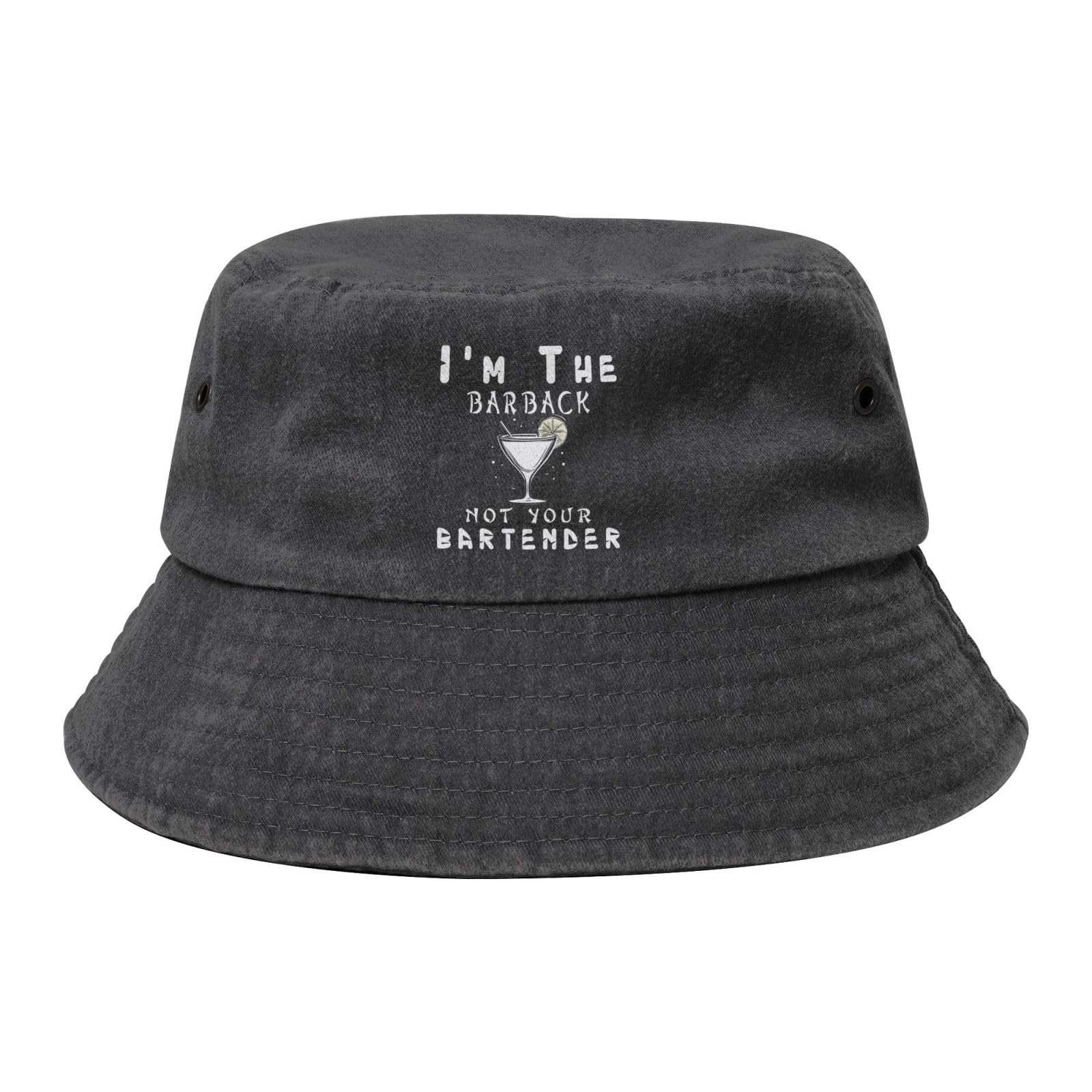 Qauirfe I'm The Barback Not Your Bartender Fashion Cowboy Denim Fisherman Hat Outdoor Fishing Cap Sun