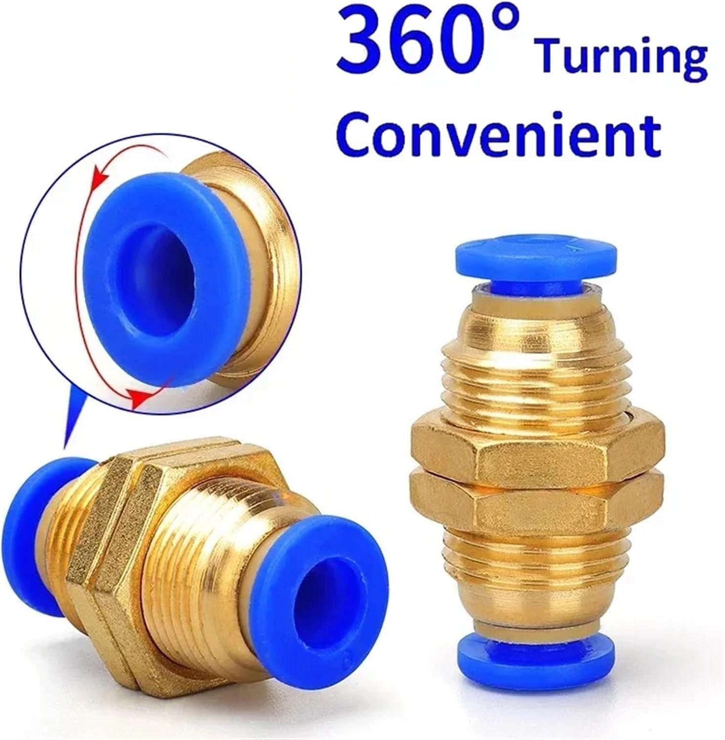 20 PCS PM Pneumatic Bulkhead Fitting Connector Air Quick Fittings Water Push in Hose Couping,PM,4mm 6mm 8mm 10mm 12mm(PM-6)