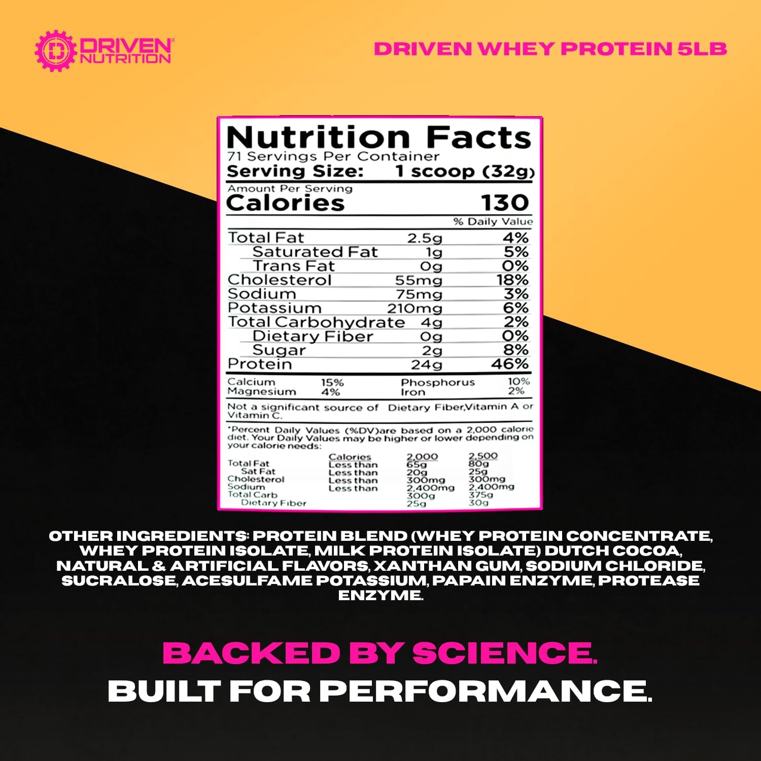 Driven WHEY- Whey Protein Powder: Delicious, Clean Protein Shake- Improve Muscle Recovery with 23 Grams of Protein with Added BCAA and Digestive Enzymes (5lb, Caramel Latte) - Image 4