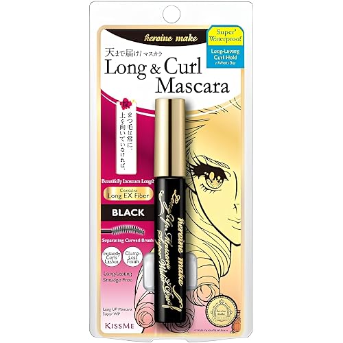 Heroine Make by KissMe Waterproof Mascara Black | Volumizing, Lengthening & Smudge-Proof Formula | Waterproof Mascara for Long-Lasting Curl & Volume | Made in Japan