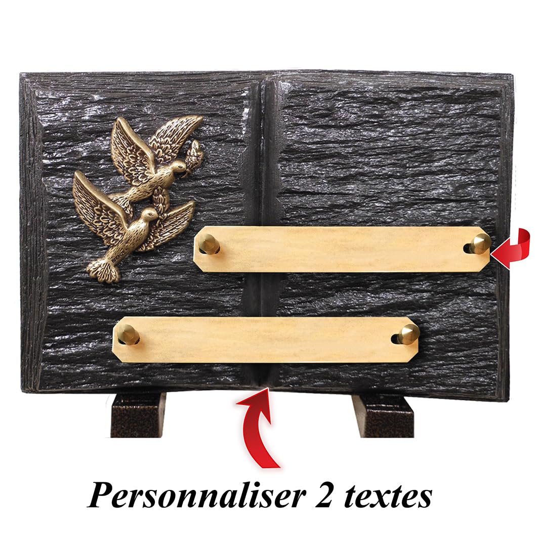 Plaque funéraire avec textes à personnaliser