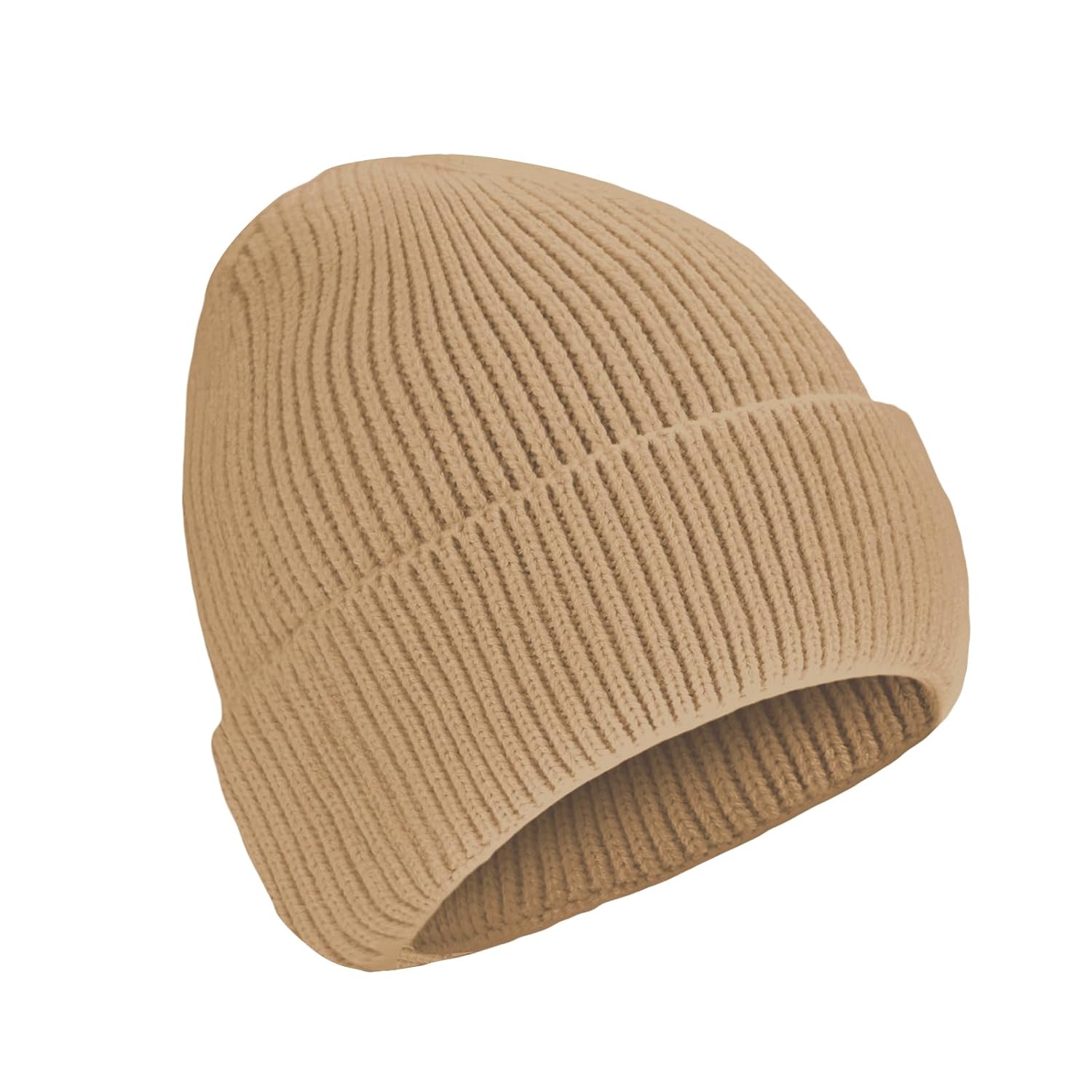 ZOORON 1 2 Unisex Thick Knitted Beanie for Men Women Cuffed Plain Hat Winter Slouchy Ski Beanies