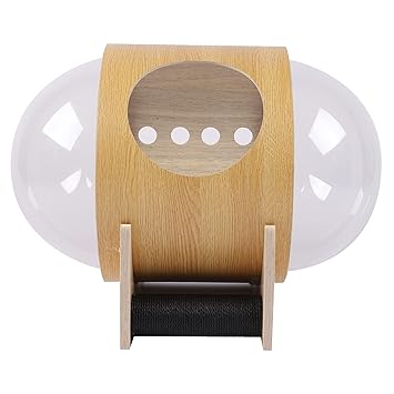 Cat Stuff, Transparent Acrylic Wooden Capsule Cat Beds for Kitten Large Cat Ordinary Cat for Indoor Cats