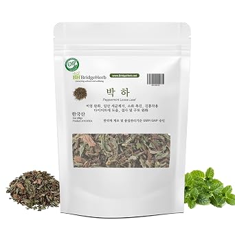 BridgeHerb | Peppermint Loose Leaf | 3oz/86g | Premium Loose Leaf Tea | Product of Korea | GMP Approved