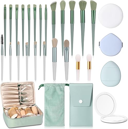 Miniatura 8 de Paterr Juego de 28 piezas de regalo para el día de San Valentín para mujeres, bolsa de maquillaje con brochas de maquillaje, cepillo sintético