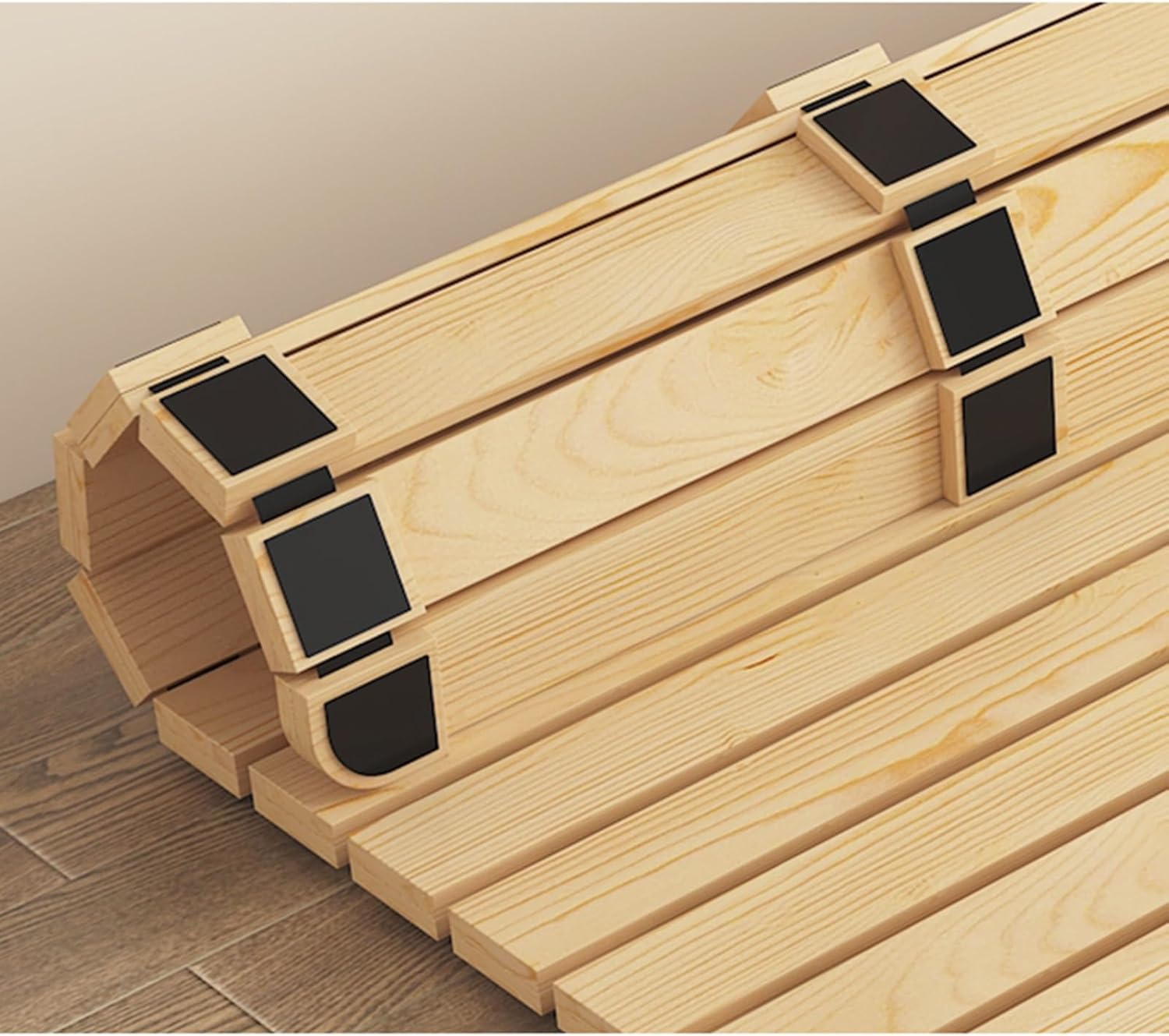 Folding Camping Cot for Adults Heavy Duty Outdoor Bed with Carry Bag Layer Travel Camp Cots Portable Cot Extra Wide,Queen King Full Twin Bed Support Board Replacement Slats, Wooded Anti-Slip