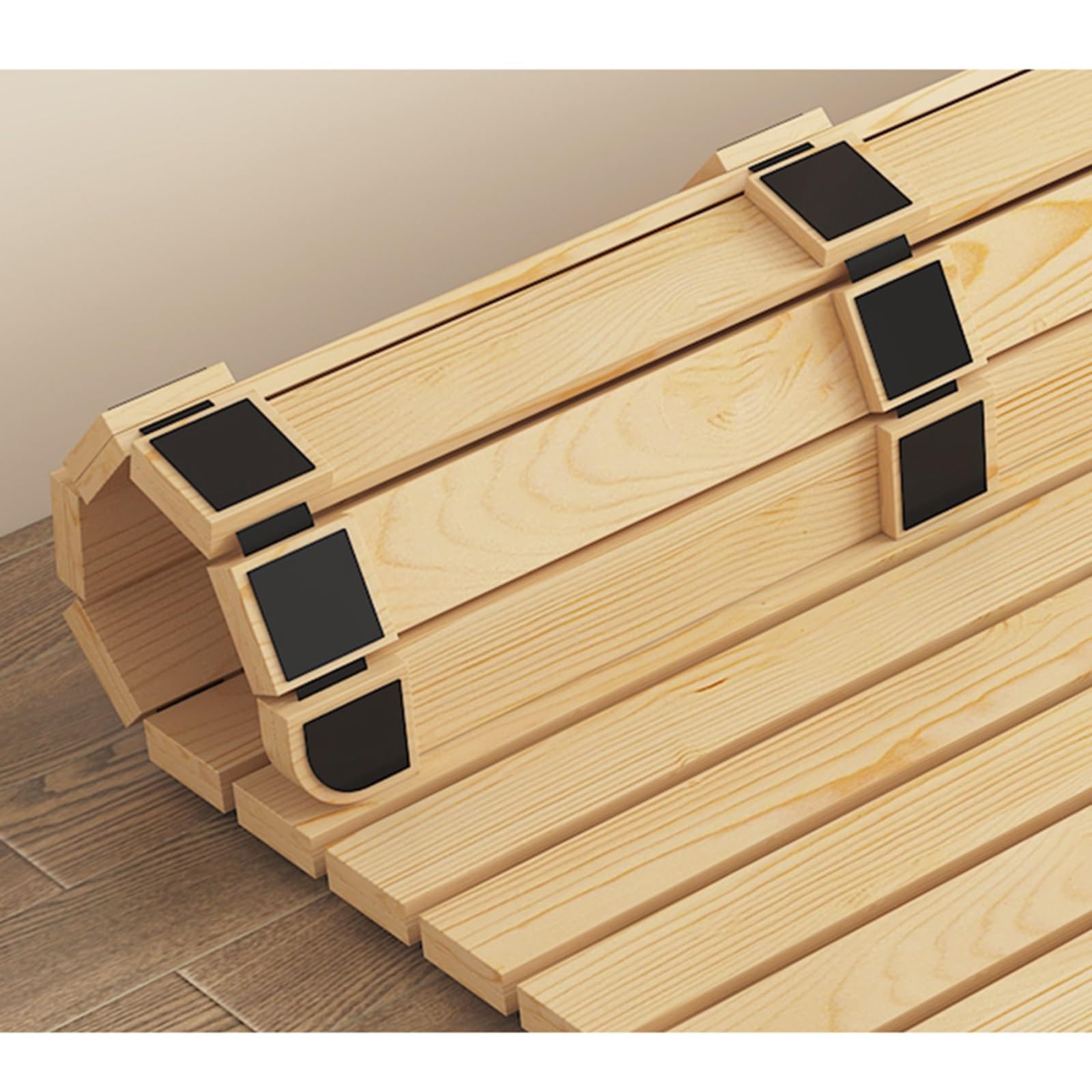 Doghe Pieghevoli in Legno per Letto, doghe di Ricambio di Alta qualità in Legno per Letti matrimoniali, King Size, matrimoniali e Singoli - Supporti Antiscivolo per Letti in Metallo, futon e
