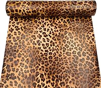 Vista 4 de Rollo de papel tapiz de 32.8 pies con estampado de leopardo, vinilo para despegar y pegar, papel de renovación de muebles, papel extraíble
