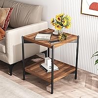 Vista 7 de DELURA 2-Tier Square Coffee Tables with Storage,Coffee Table for Living Room,Center Table Coffee Table for Home,Wood Living Room Table