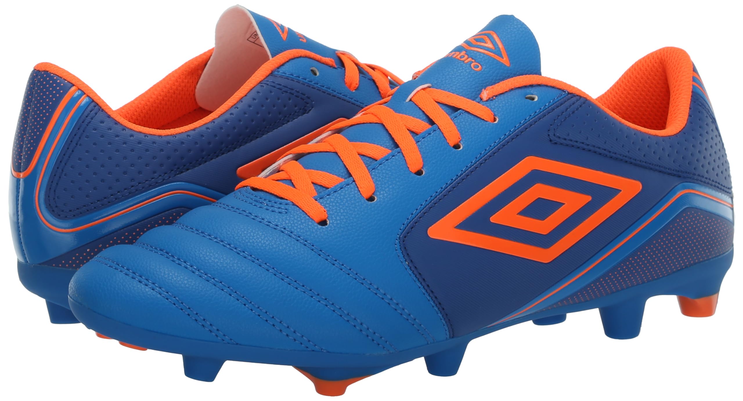 Umbro Homme Classico 12 FG Crampons de Football, Bleu électrique Royal Orange, 41 EU