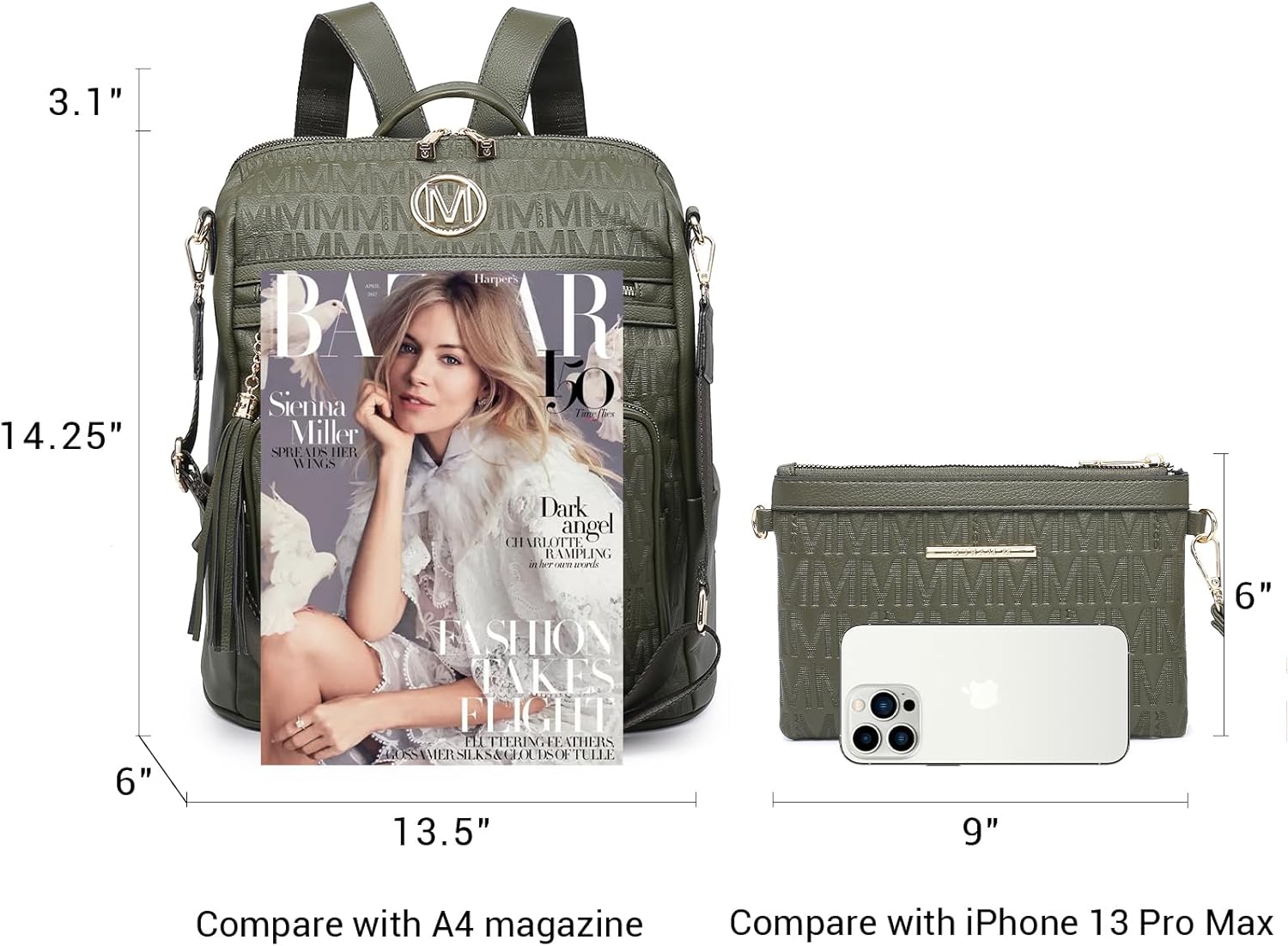 MKP COLLECTION Women Fashion Backpack Purse Convertible Large Rucksack Versatile Travel Shoulder Bags Handbag Set with Tassel - Image 6