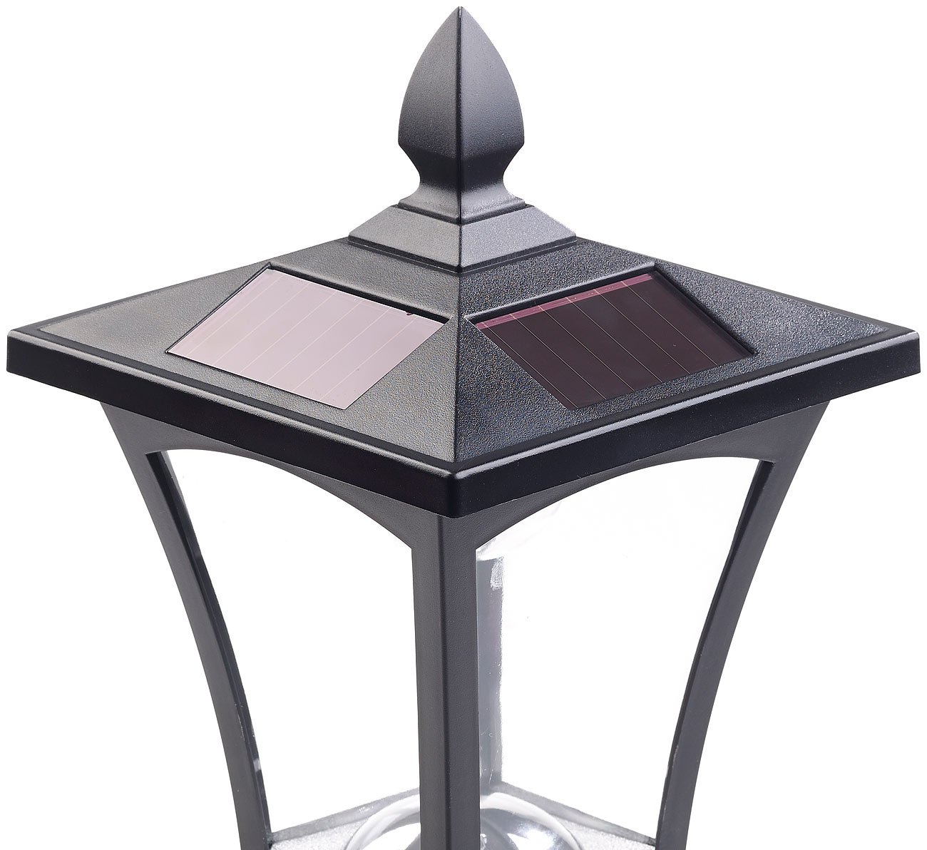 Royal Gardineer solar Lámpara de jardín: Lámpara solar de jardín LED, de 40 LM, regulable, con sensor crepuscular IP44, de 1,6 m de altura (Linterna de pie)