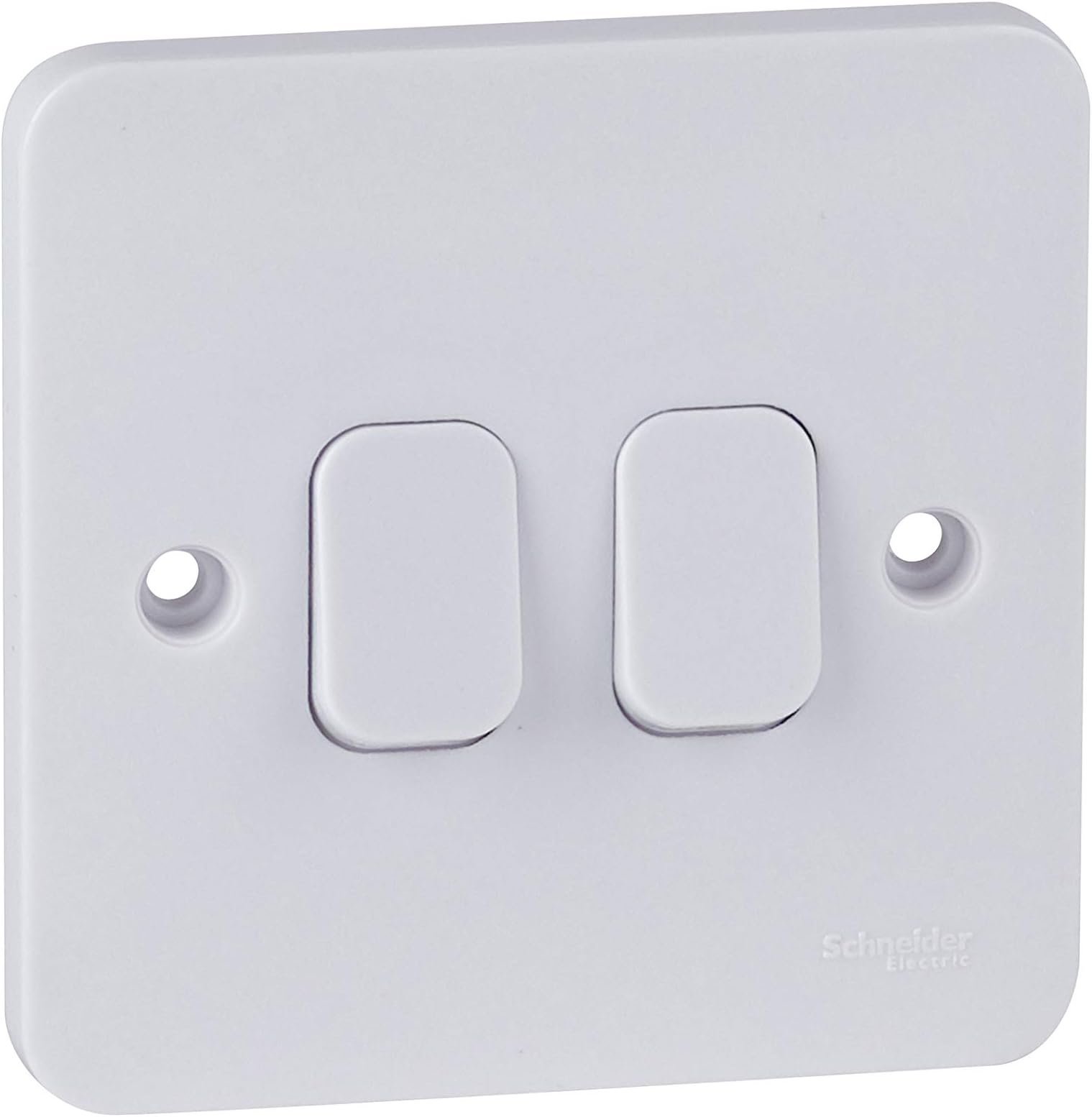 Schneider Electric - Lisse White Moulded, Double 2 Way Light Switch, 10AX, GGBL1022, White, Pack of 10