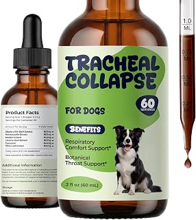 Dog Cough Relief & Trachea Support, Collapsed Trachea Treatment, 2 fl oz | Herbal Liquid with Slippery Elm Bark, Mullein & Licorice Root for Throat Comfort, Airway Support & Easier Breathing