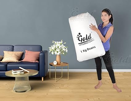 Gold Bean Bag Refill/Fillers (White, 1 Kg)