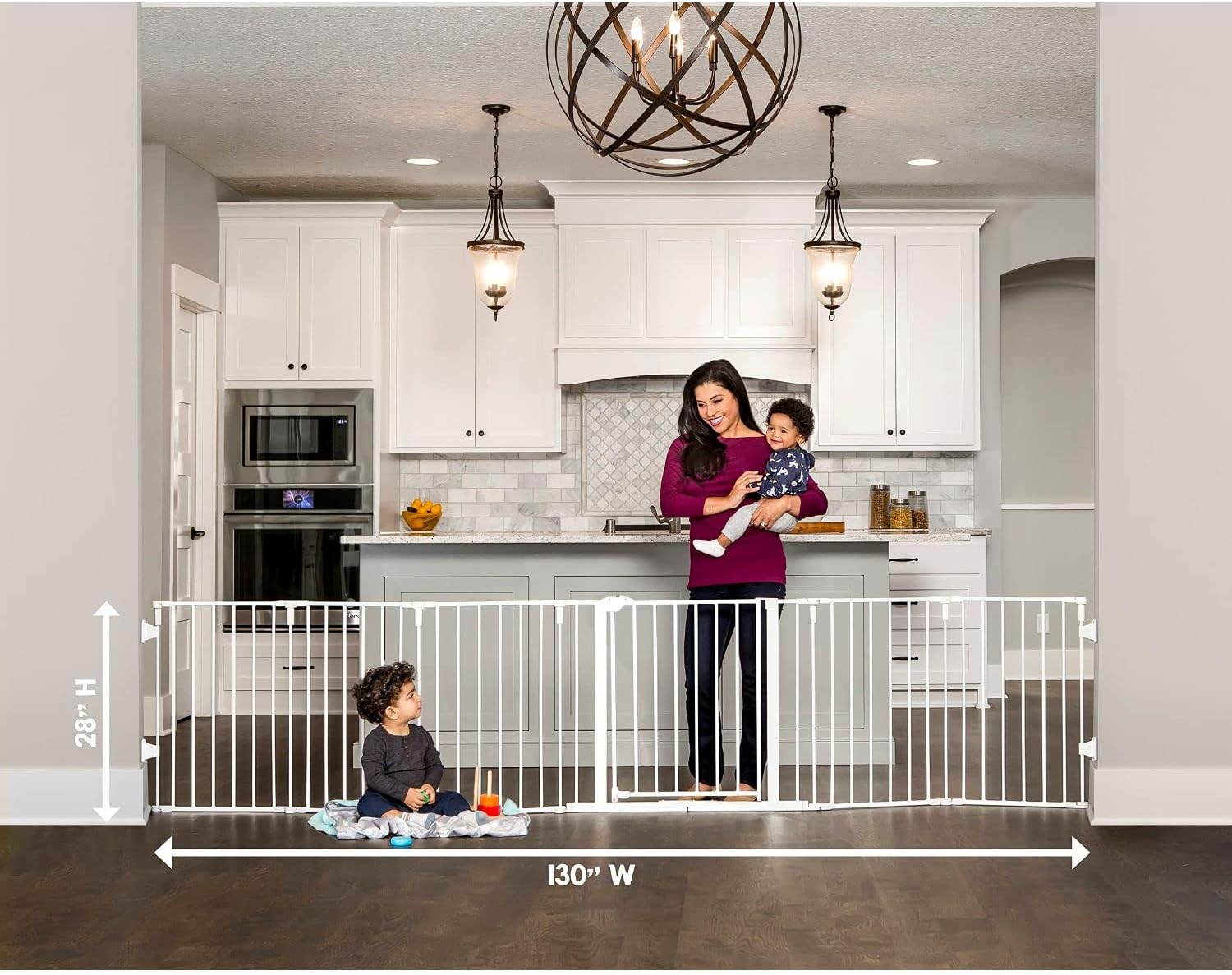 Regalo 2 in 1 Super Wide Safety Gate and Play Yard Metal 56-130" Baby proofing