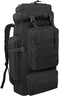 80L Hiking Backpack Camping Rucksack, 100 liters Large Capacity Outdoor Knapsack Travel Climbing Mountaineering Carry On Backpack Bag, Trekking Backpacking for Men Women, Black