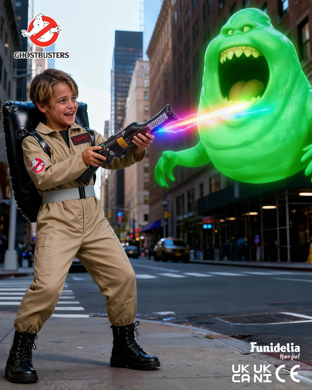 Funidelia Costume da Ghostbusters per bambina e bambino, Licenza Ufficiale, Film e Cinema, Fantasmi - Vestito per bambini per feste, Carnevale e Halloween