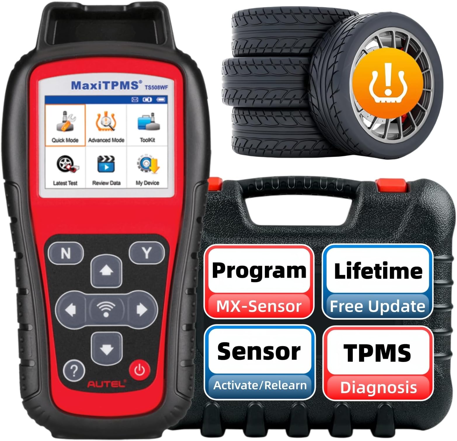 MaxiTPMS TS508WF TPMS Programming Tool, 2026 WiFi Ver. of TS601 TS508 TS501 TS408, Activate/Relearn TPMS Sensors, Program MX Sensor, TPMS Diagnosis, Read/Clear TPMS Code, Free Lifetime Update