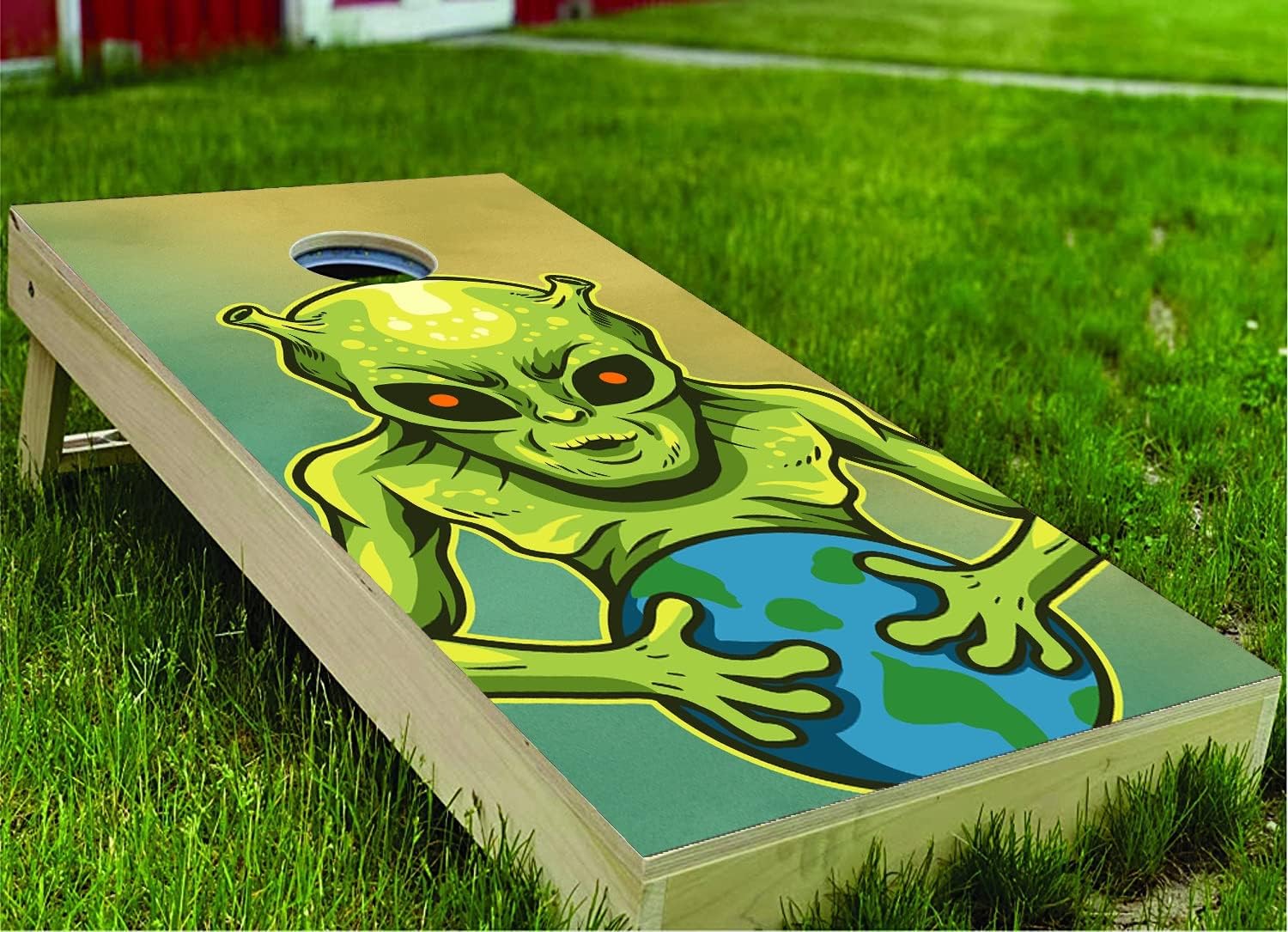 Cornhole Board Wraps, Cornhole Decals and Wraps for Boards (Set of 2) - Transform Your Cornhole Game with Our Durable Board Wraps (Alien World)