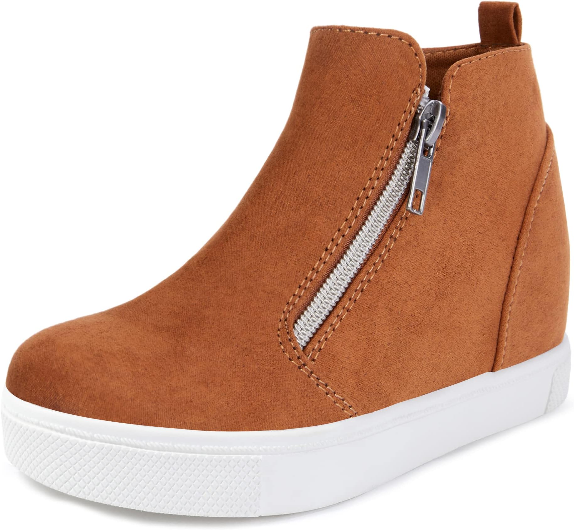 shoeslockerGirls Wedge Sneakers Ankle Platform Sneakers for Girls Nonslip Fashion Shoes with Double Side Zippers
