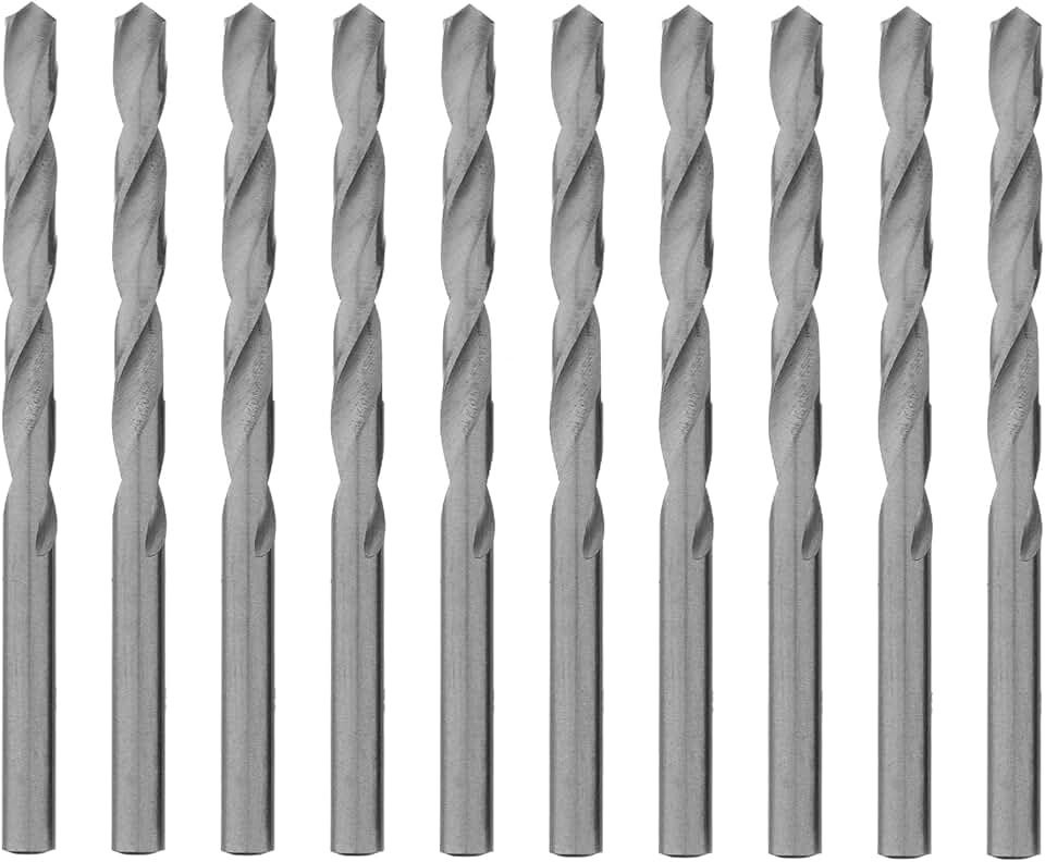 MTX Broca para Metal 1/16" (≈1,6 mm) HSS Aço Rápido Polida – Haste Cilíndrica Universal, Kit com 10 Peças