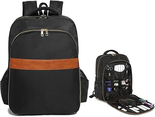 Miniatura 6 de Bolsa de herramientas de peluquería, bolsa de almacenamiento de maquillaje para estilista, bolsa de escuela de maquillaje con bolsillos de