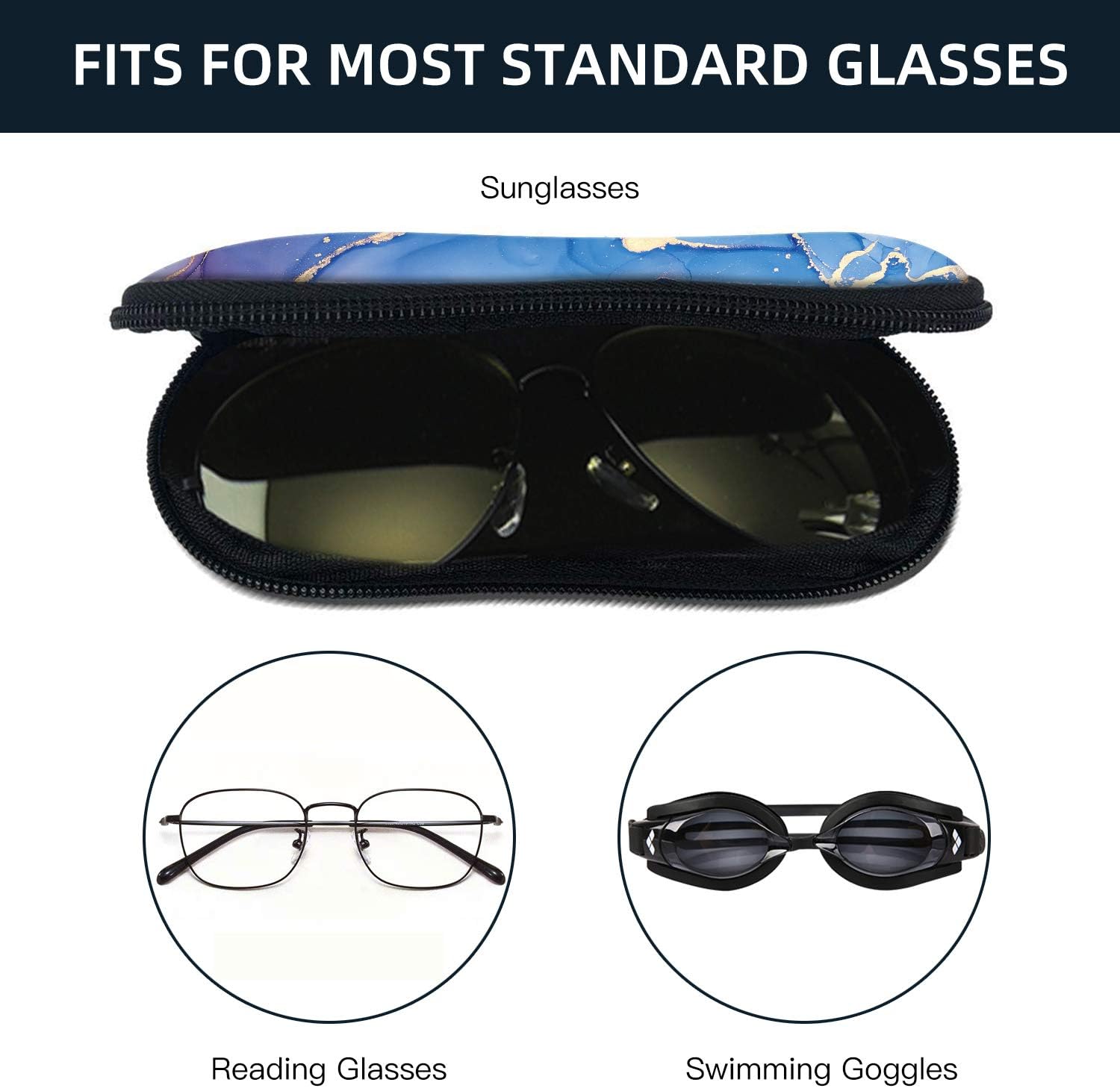 Sunglasses Soft Case with Carabiner Ultra Light Neoprene Zipper Glasses Case
