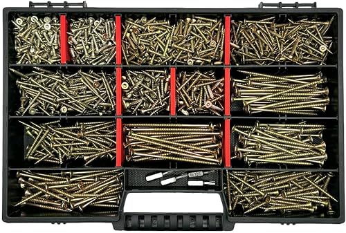 FRACKMANN Lot de 1000 vis à bois et à panneaux d'agglomér…