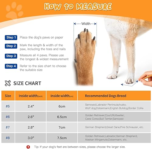 Miniatura 3 de Zapatos para perros de tamaño grande, botas impermeables para perros medianos y grandes, botines antideslizantes para suelos de madera dura,