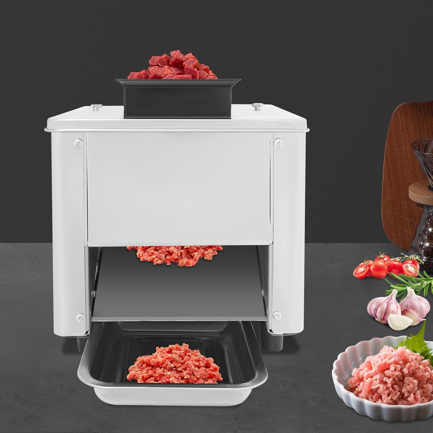 850W Electric Meat Cutter Machine, Stainless Steel Commercial Slicer & Shredder​​, 5mm Thickness 330lb/h Capacity, Food Cutting Slicer for Home & Restaurant