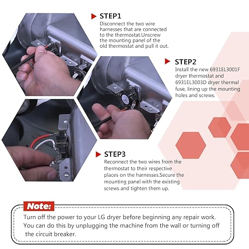 Miniatura 8 de puxyblue - Kit de rodamientos delanteros para secadora WE49X20697 WE3M26 2025 para secadora G-E de punto caliente, incluye cojinete superior WE3M26