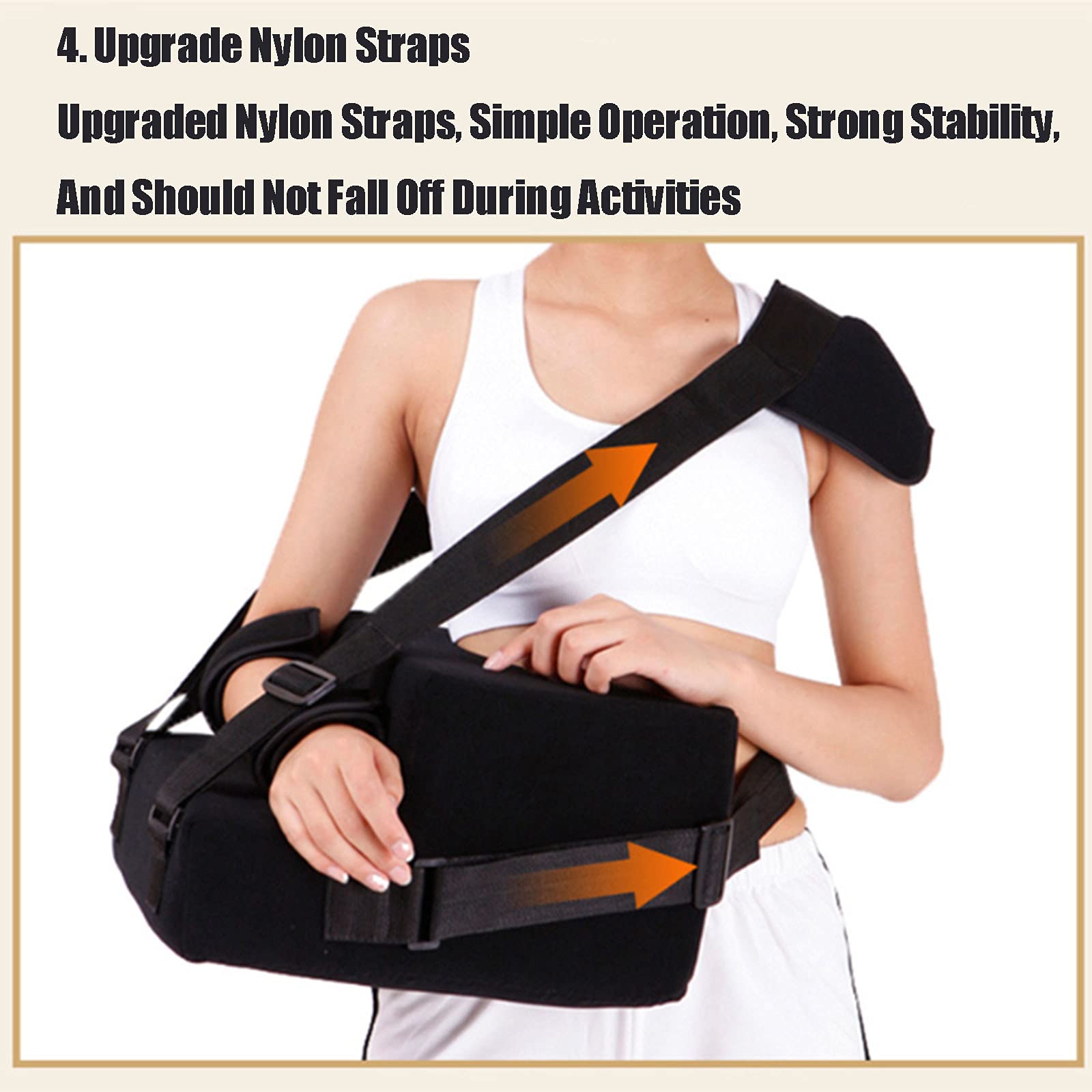 Soporte de Hombro con Cabestrillo Ajustable para el Brazo con Vendaje, Soporte cómodo y Transpirable para húmero dislocado, Hombro dislocado con Almohadilla Lumbar y Bola de Agarre,Right